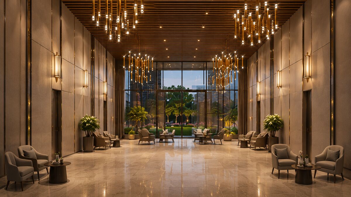 Grand Chandelier Lobby Render